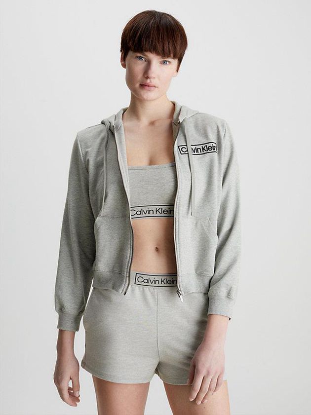 Calvin Klein USA Lounge - Reimagined Heritage Womens Hoodie Grey 8136275-AP